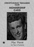 Christchurch Teenagers Club Membership Card